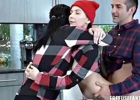 Riley Jean and Violet Spice in Big Cock Group Sex
