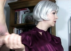 bitchy boss degrading milking