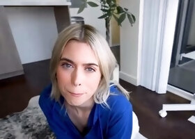 Busty towheaded does deep-throat for her stepdad