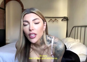 Italian JOI Cuckold: Milf humiliates husband with lover