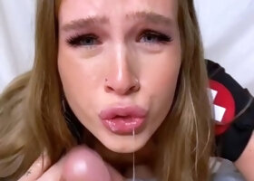 Wam sloppy pov blowjob for fetish whore in stockings