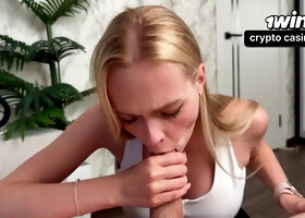 FITNESS COACH WITH HELPS HIM EJECT SPERM IN HER PUSSY