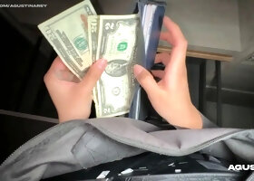 This thief was caught red-handed and got a juicy creampie in her