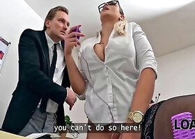 Kendra Sunderlands Big Tits Tempt in Secret Library Office
