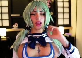 Emo teen on solo webcam masturbation