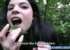 Lucia Love, a UK underwear model, gets fucked in the Prague bushes
