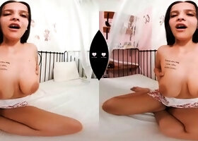 Long hair, shaved pussy